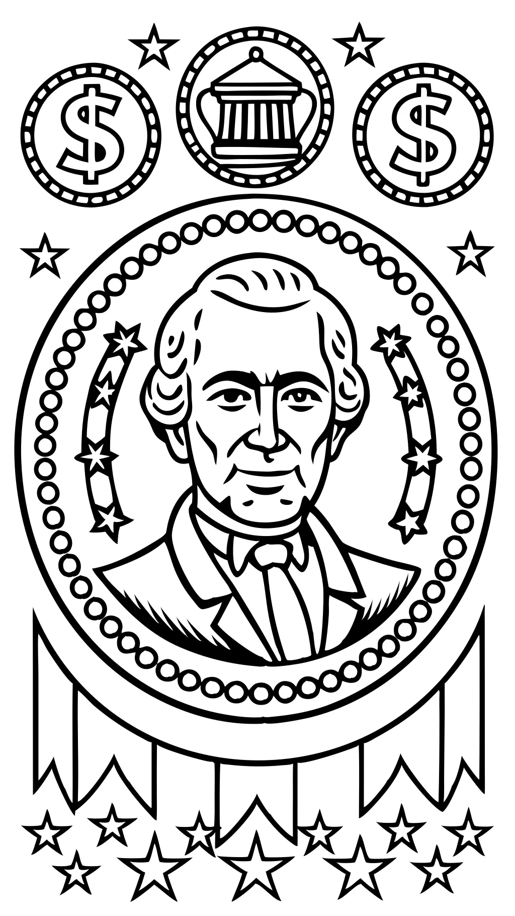 coloring pages of dollar bills